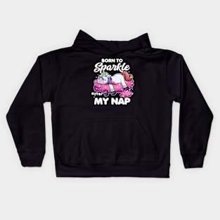 Born To Sparkle Cartoon Unicorn Kids Hoodie